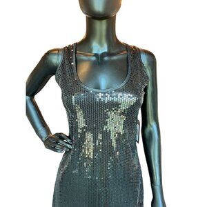 Black Sequin Sheath Short Dress